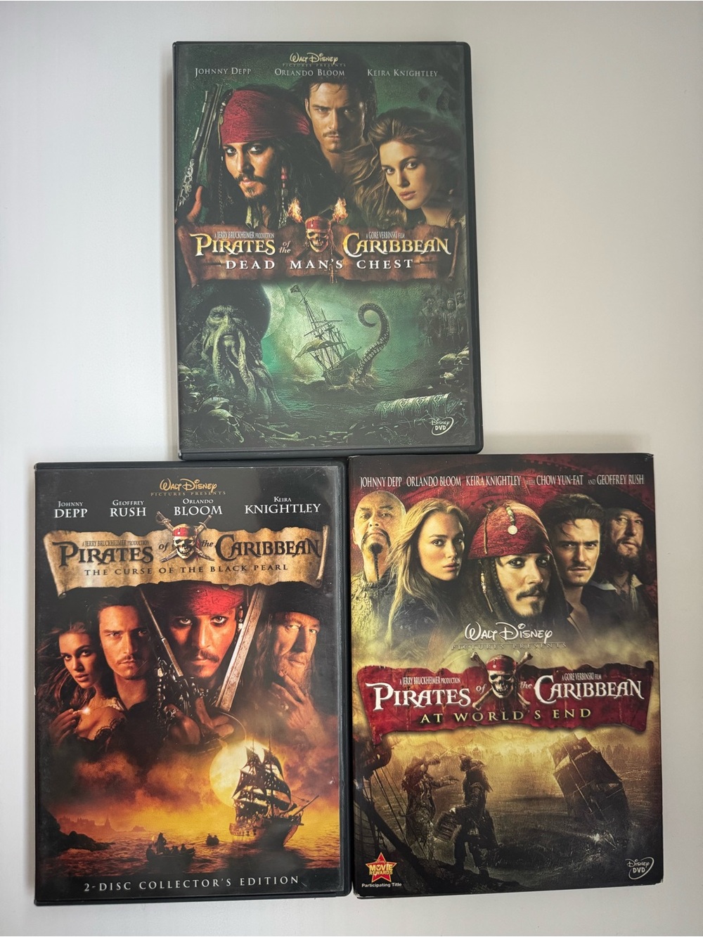 Disney Pirates of the Caribbean DVD Set Movies 1, 2, 3